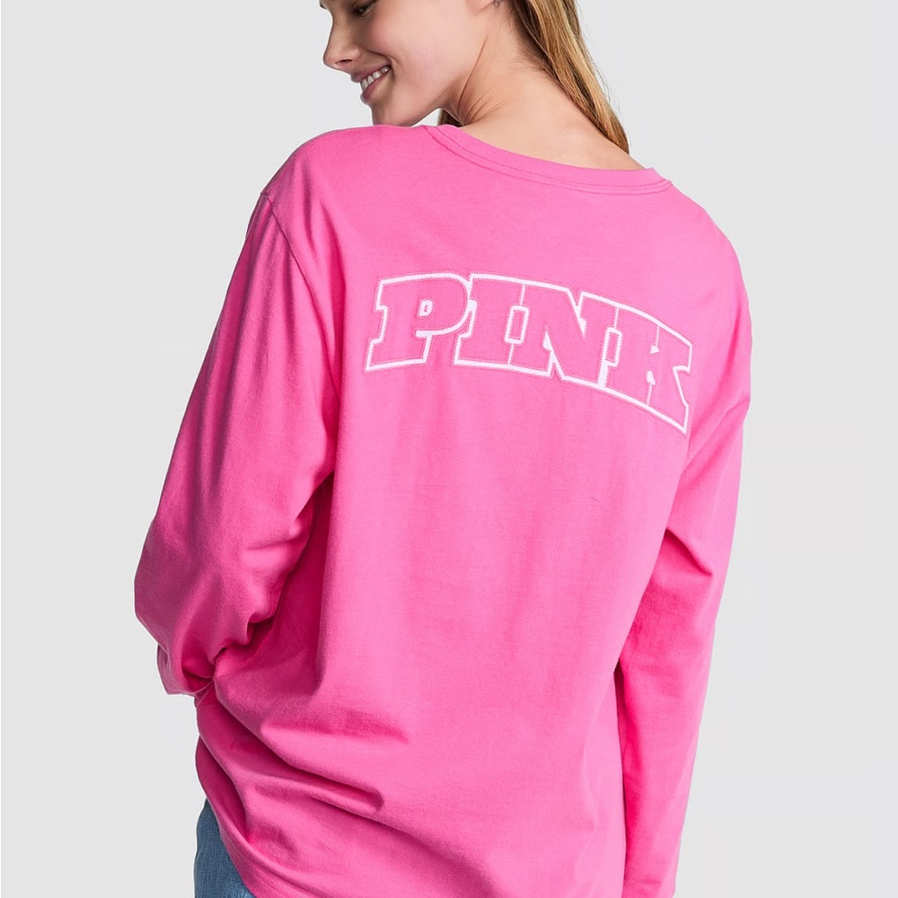 Victoria’s Secret PINK Long - Sleeve Cotton Tee NWT Large